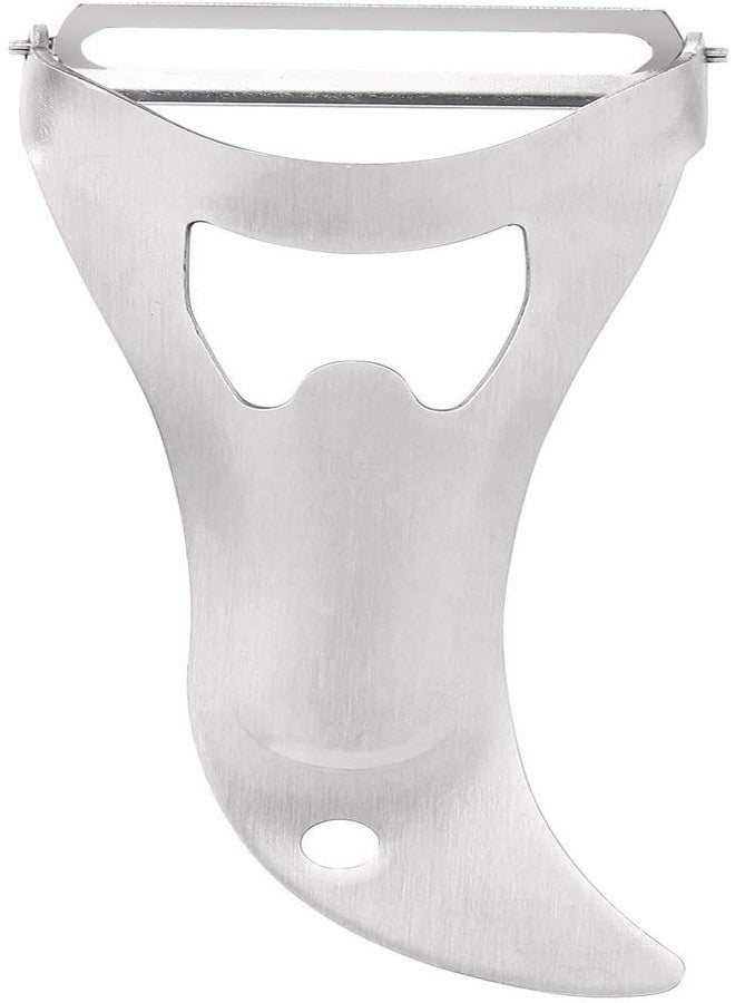 هاري - مقشرة خضراوات للمطبخ، مقشرة دوارة متعددة الوظائف من الفولاذ المقاوم للصدأ للتفاح والبطاطس والجزر والخيار والفواكه والخضراوات بتصميم مريح مانع للانزلاق (اللون: فضي) - Image 1